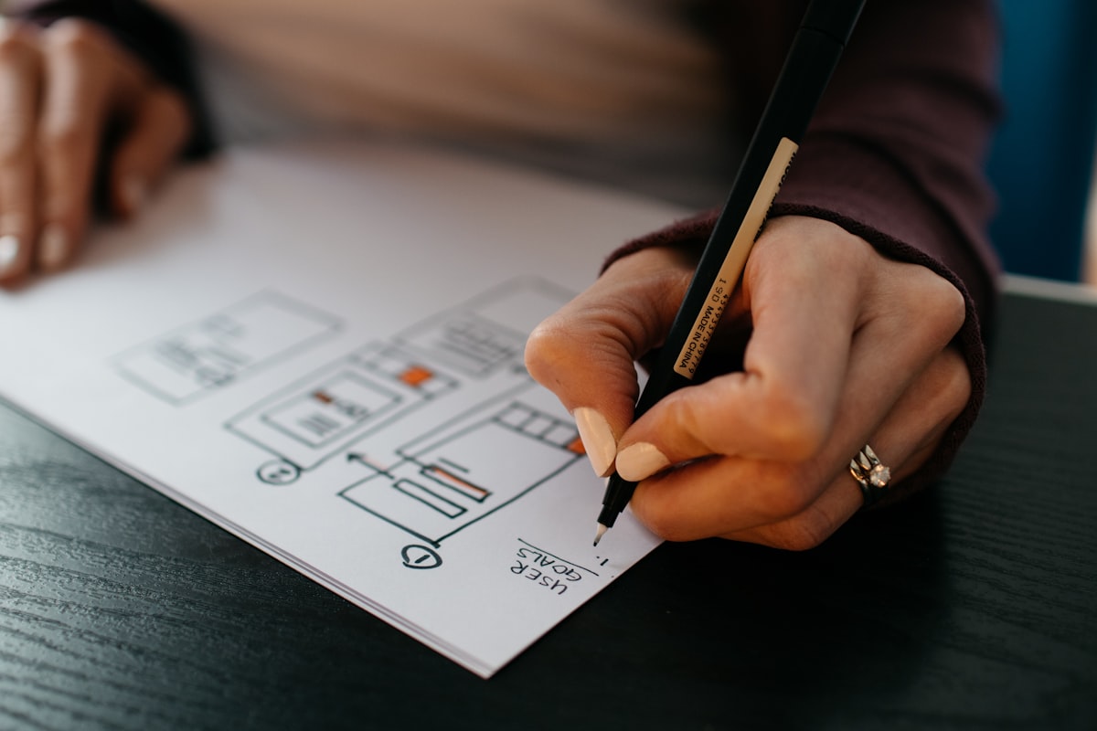 Website development on screen
